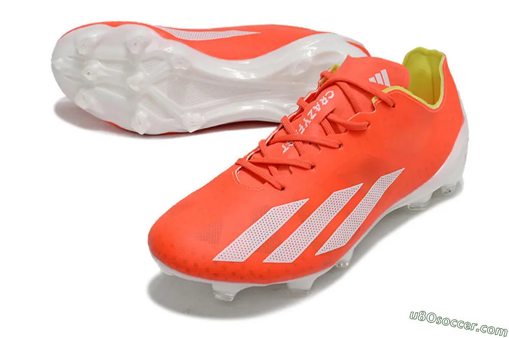 Red White Yellow FG Firm Ground Soccer Cleats | Lightweight